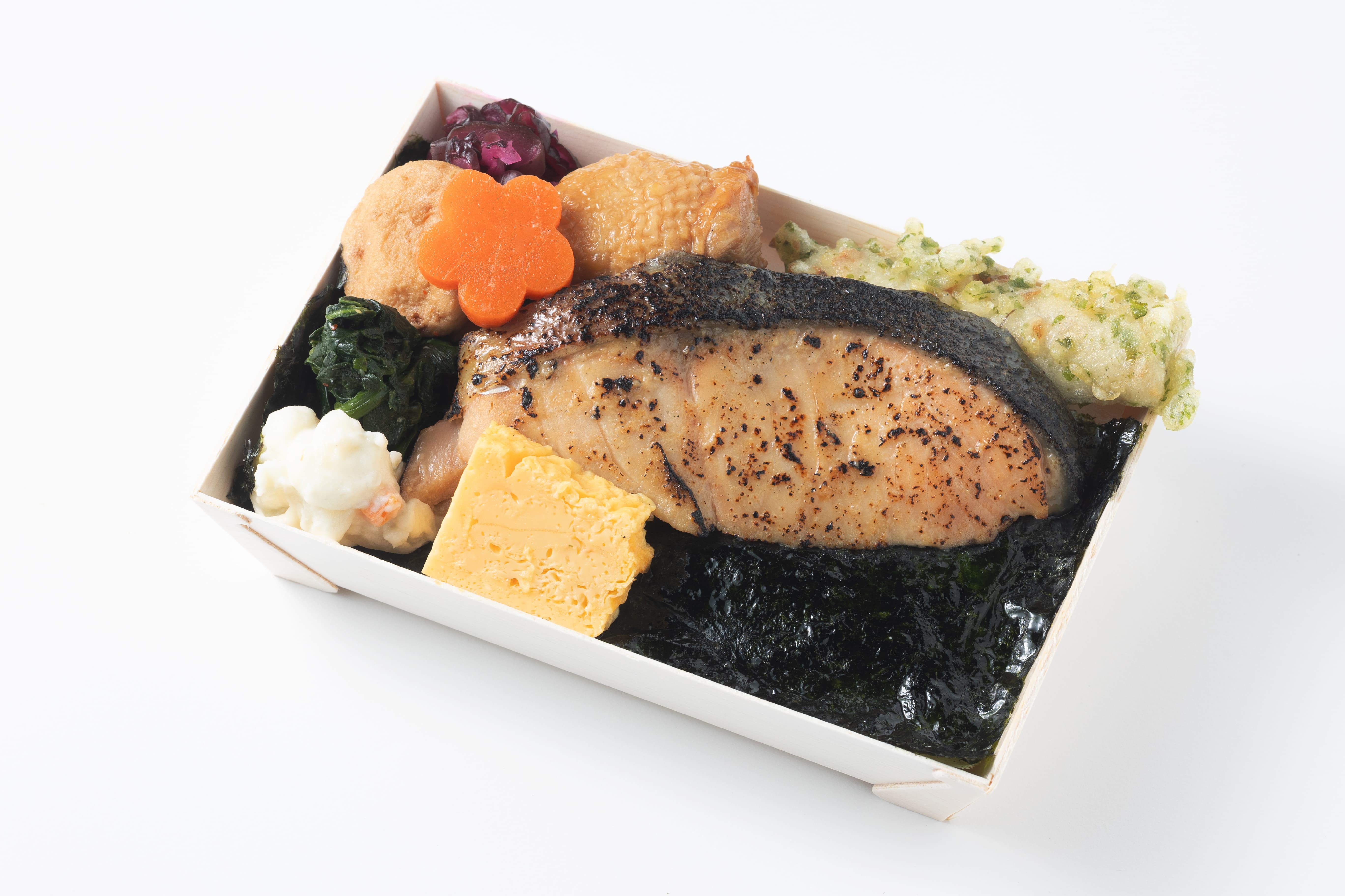 【三陸産】西京味噌漬け熟成鮭と鶏照り焼き重