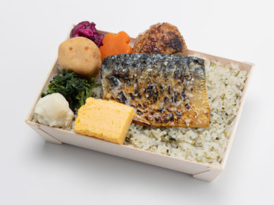 脂のり抜群 トロサバ塩麴漬け込み焼き重　~青海苔と出汁の炊き込みご飯~