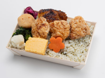 ふっくら柔らか 香味から揚げ重　~青海苔と出汁の炊き込みご飯~