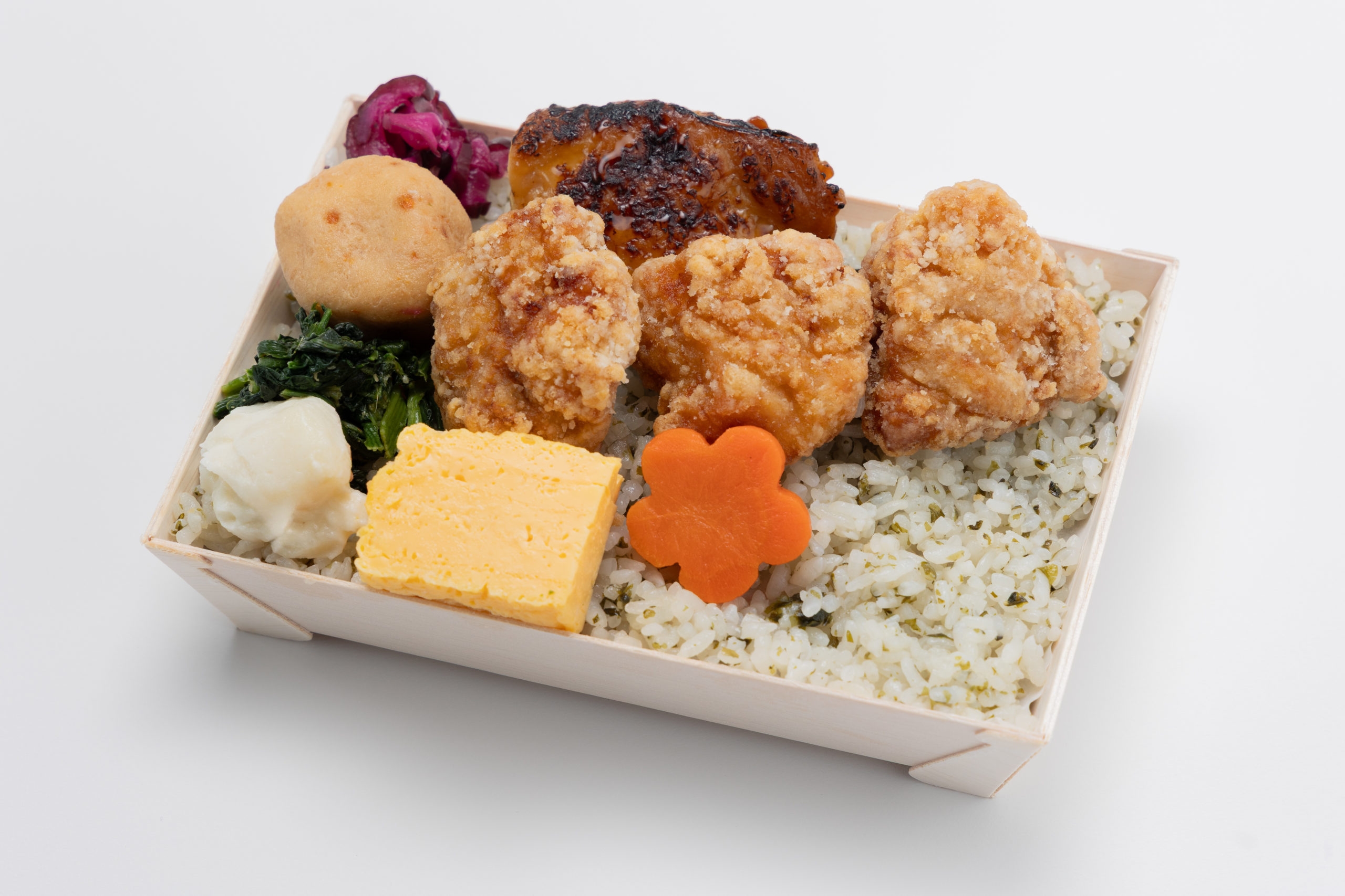 ふっくら柔らか 香味から揚げ重　~青海苔と出汁の炊き込みご飯~